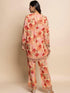 Fizaa Hand embroidered chikankari cord set in Poly Silk Multipink